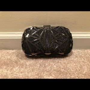 Black and silver adorable clutch